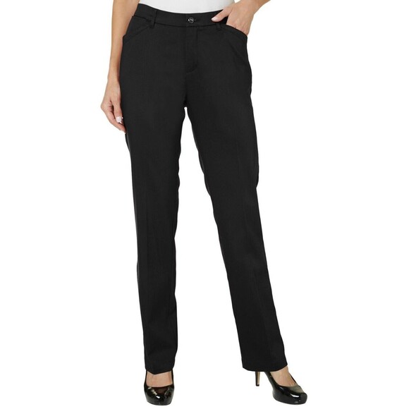Lee Flex Motion Dress Pants Womens 14 Short Black Straight Leg Stretch NEW - Picture 1 of 10